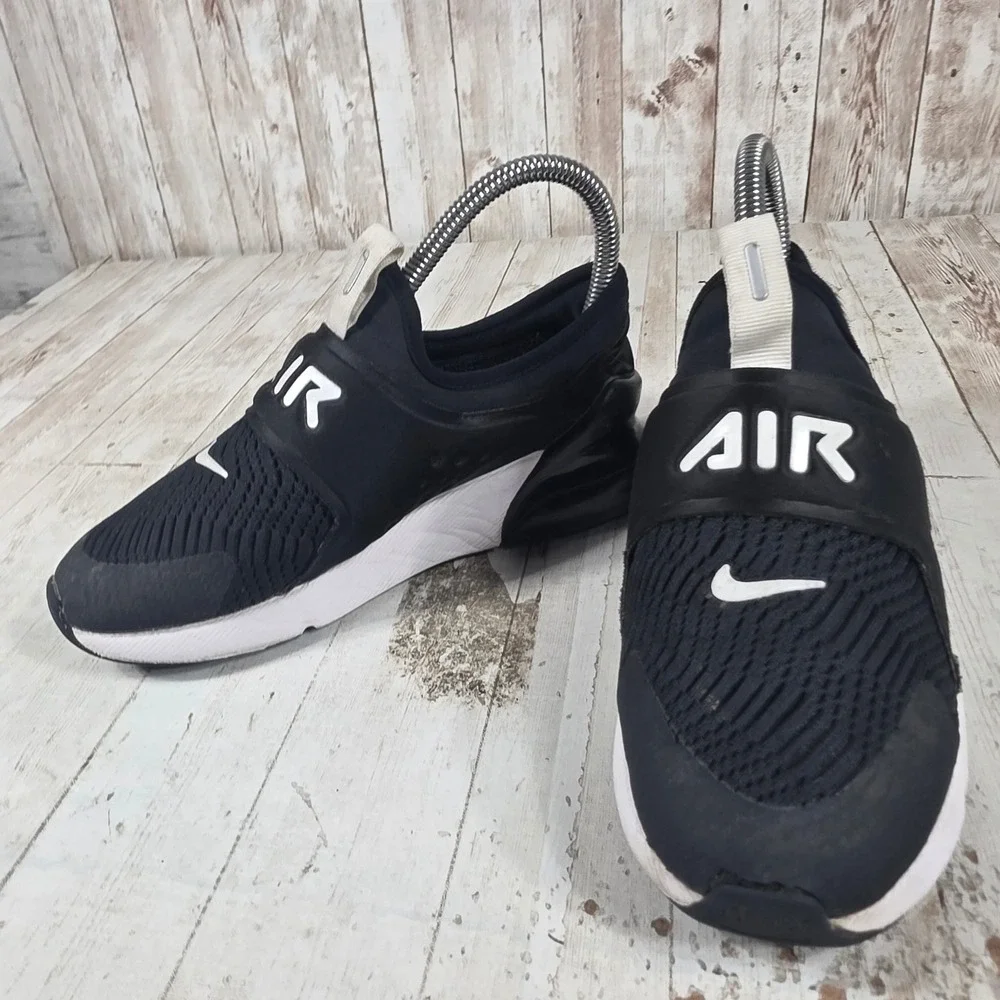 Nike Air Max 270 Extreme Kids Black White Slip On Sneakers CI1107-001 Size 2Y